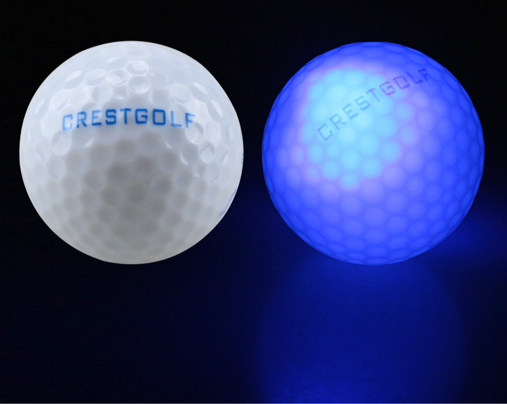 Blå lysande golfboll med led