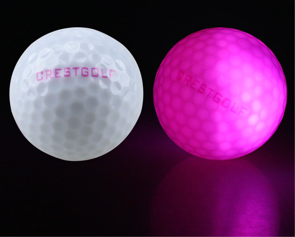 Rosa lysande golfboll med led
